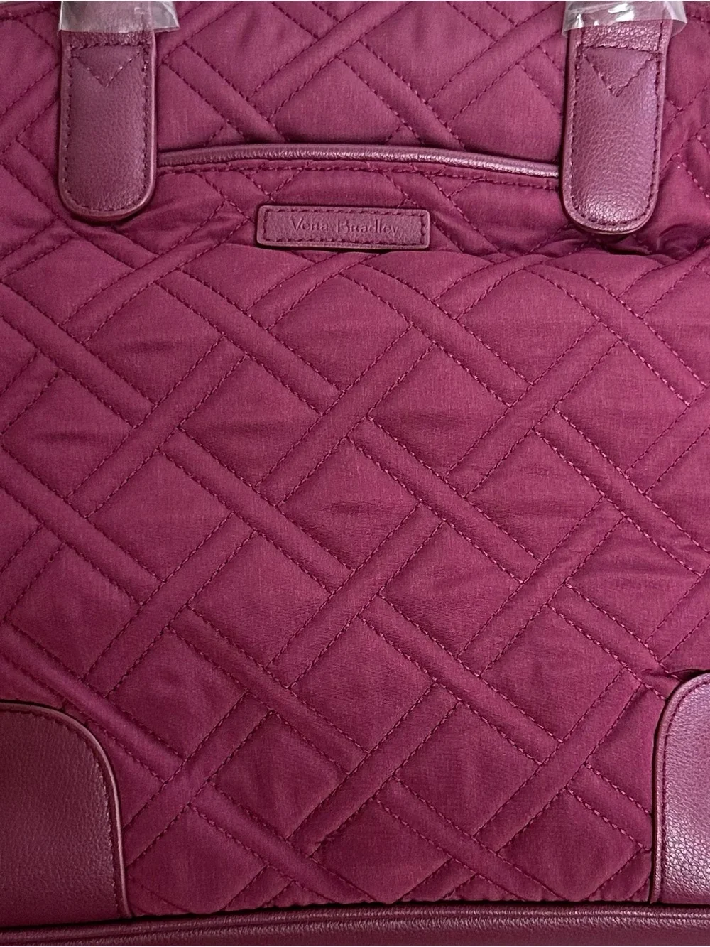 VERA BRADLEY Day Off Satchel Quilted Crossbody Bag Purse Burgundy/Plum NWT (2/2)